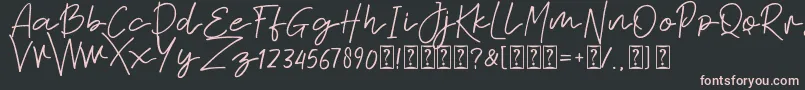 Sabina free-Schriftart – Rosa Schriften auf schwarzem Hintergrund
