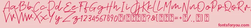 Sabina free Font – Red Fonts on Pink Background