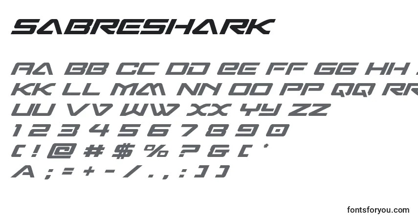Шрифт Sabreshark – алфавит, цифры, специальные символы