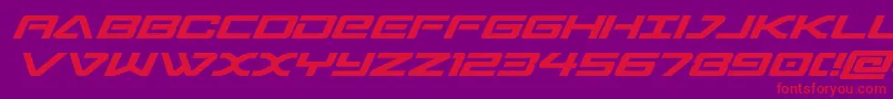 Czcionka sabreshark – czerwone czcionki na fioletowym tle