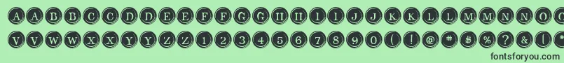 Fonte TypeKeysFilled – fontes pretas em um fundo verde