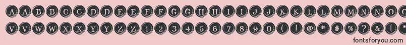 Fonte TypeKeysFilled – fontes pretas em um fundo rosa