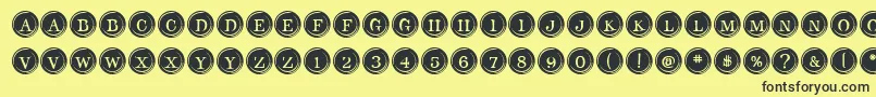 Fonte TypeKeysFilled – fontes pretas em um fundo amarelo