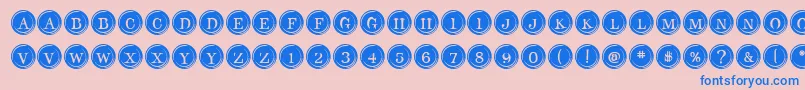 TypeKeysFilled Font – Blue Fonts on Pink Background