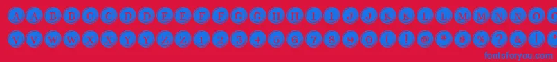 Шрифт TypeKeysFilled – синие шрифты на красном фоне