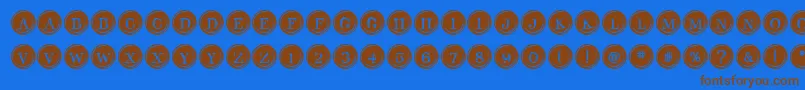 TypeKeysFilled Font – Brown Fonts on Blue Background