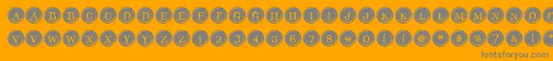 Fonte TypeKeysFilled – fontes cinzas em um fundo laranja