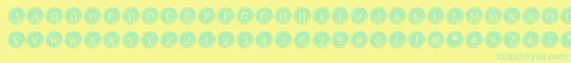 TypeKeysFilled Font – Green Fonts on Yellow Background