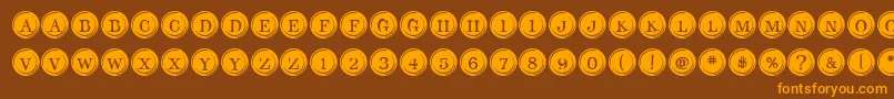 TypeKeysFilled Font – Orange Fonts on Brown Background