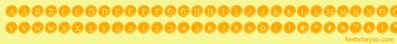 TypeKeysFilled Font – Orange Fonts on Yellow Background