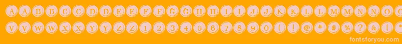 TypeKeysFilled Font – Pink Fonts on Orange Background