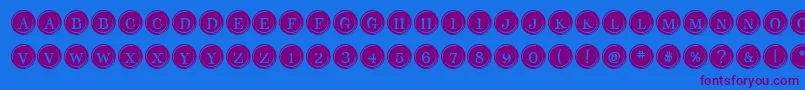 TypeKeysFilled Font – Purple Fonts on Blue Background