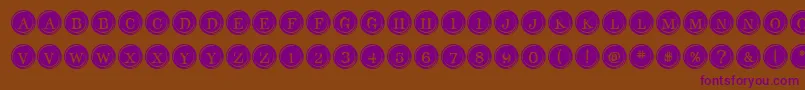 TypeKeysFilled Font – Purple Fonts on Brown Background