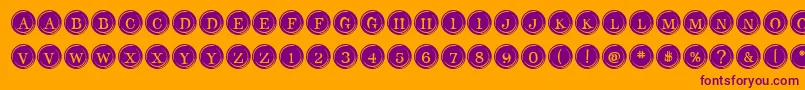 TypeKeysFilled Font – Purple Fonts on Orange Background