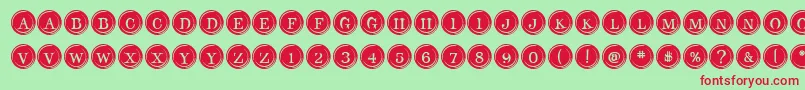 TypeKeysFilled Font – Red Fonts on Green Background