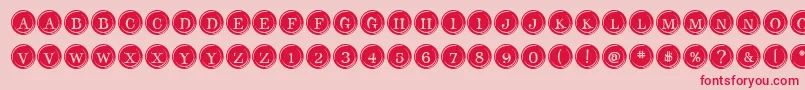 Fonte TypeKeysFilled – fontes vermelhas em um fundo rosa