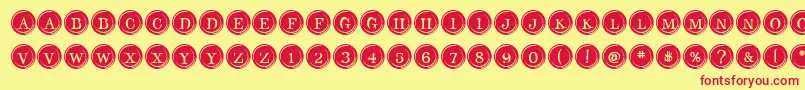 TypeKeysFilled Font – Red Fonts on Yellow Background