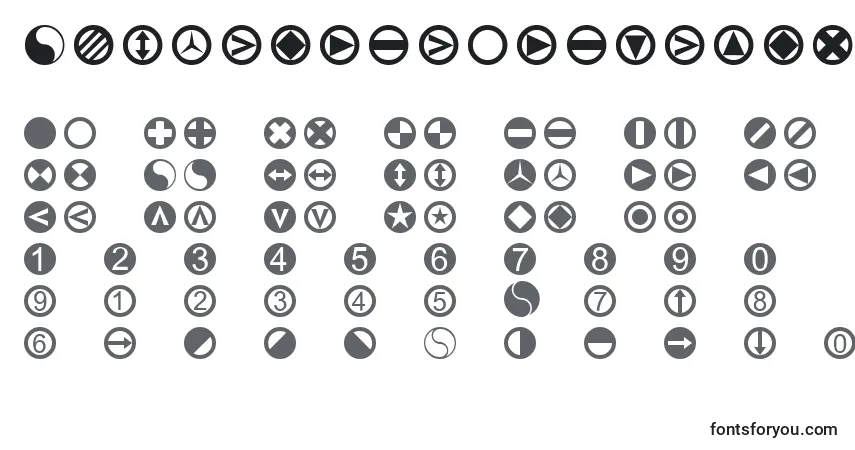 Linotypetapestrycircle-fontti – aakkoset, numerot, erikoismerkit
