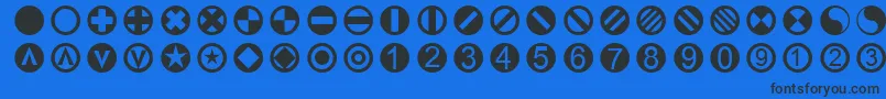 Linotypetapestrycircle Font – Black Fonts on Blue Background