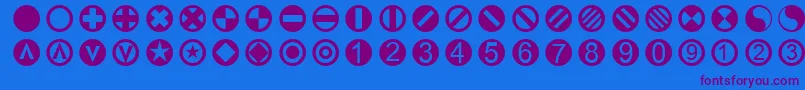 Linotypetapestrycircle Font – Purple Fonts on Blue Background