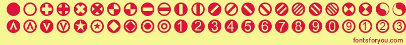 Linotypetapestrycircle Font – Red Fonts on Yellow Background