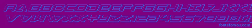 sabreshark3d-Schriftart – Blaue Schriften auf violettem Hintergrund