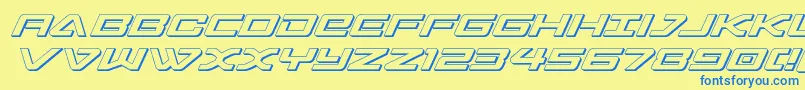Шрифт sabreshark3d – синие шрифты на жёлтом фоне