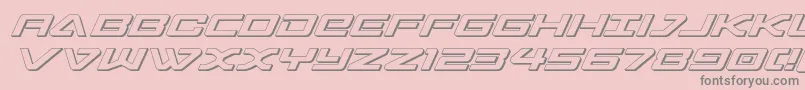 sabreshark3d-Schriftart – Graue Schriften auf rosa Hintergrund