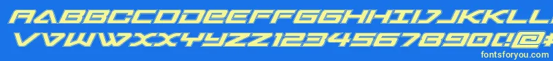 sabresharkacad Font – Yellow Fonts on Blue Background