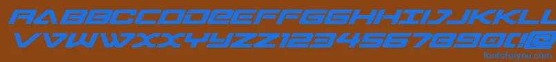 sabresharkbold Font – Blue Fonts on Brown Background