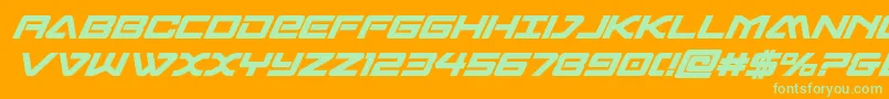 Шрифт sabresharkboldcond – зелёные шрифты на оранжевом фоне