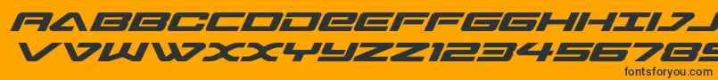 sabresharkboldexpand-Schriftart – Schwarze Schriften auf orangefarbenem Hintergrund