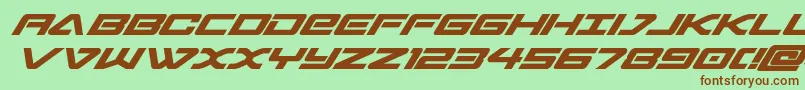 sabresharkboldital-fontti – ruskeat fontit vihreällä taustalla