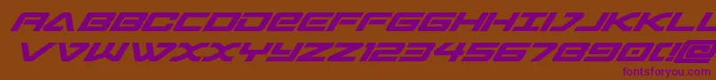 sabresharkboldital Font – Purple Fonts on Brown Background