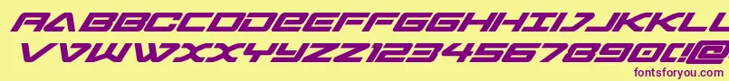 sabresharkboldital Font – Purple Fonts on Yellow Background