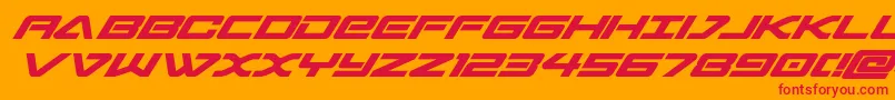 sabresharkboldital Font – Red Fonts on Orange Background