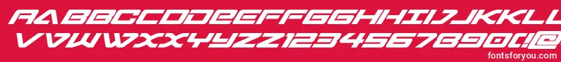 sabresharkboldital Font – White Fonts on Red Background