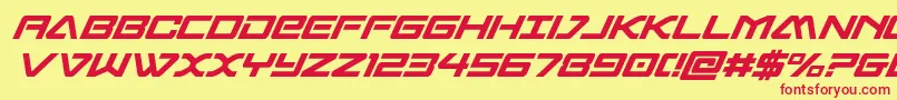 sabresharkcond Font – Red Fonts on Yellow Background