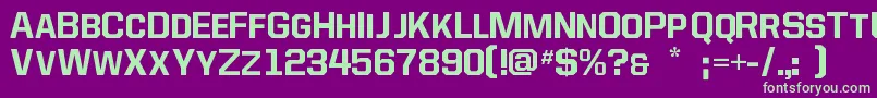 Allstar4-Schriftart – Grüne Schriften auf violettem Hintergrund