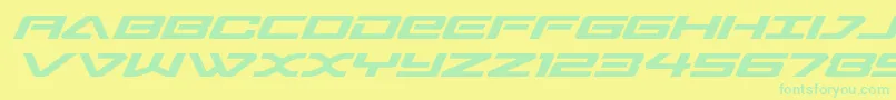 Czcionka sabresharkexpand – zielone czcionki na żółtym tle