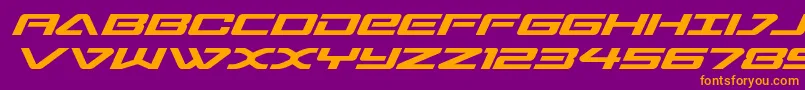 Czcionka sabresharkexpand – pomarańczowe czcionki na fioletowym tle