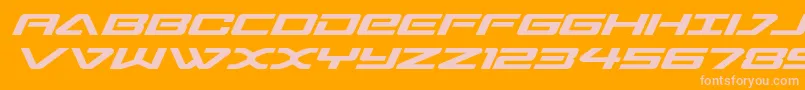 sabresharkexpand-Schriftart – Rosa Schriften auf orangefarbenem Hintergrund