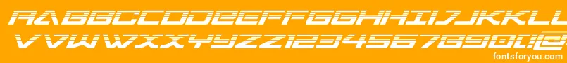 Fonte sabresharkhalf – fontes brancas em um fundo laranja