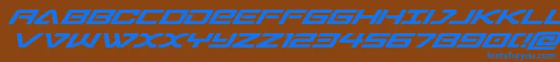 sabresharkital Font – Blue Fonts on Brown Background