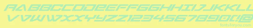 sabresharkital Font – Green Fonts on Yellow Background