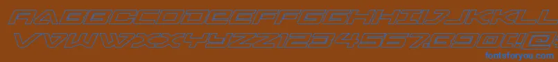 sabresharkout Font – Blue Fonts on Brown Background