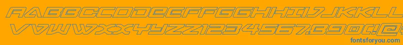 sabresharkout Font – Blue Fonts on Orange Background