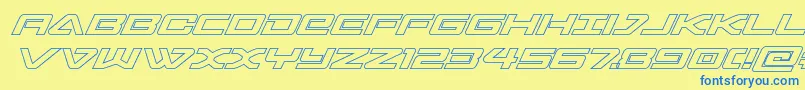 sabresharkout Font – Blue Fonts on Yellow Background