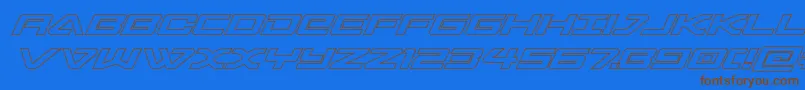 sabresharkout Font – Brown Fonts on Blue Background