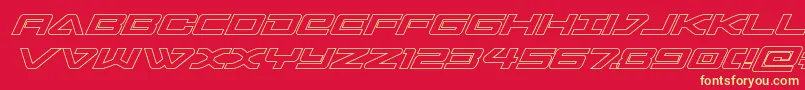 sabresharkout Font – Yellow Fonts on Red Background